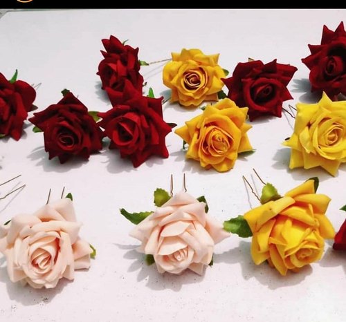 Fabric Artificial Rose Flower, Color : Multicolour