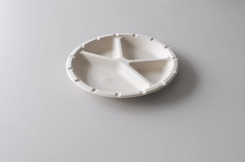 12inch 4cp Sugarcane Bagasse Plate, Color : White