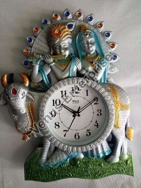 K2 Krishna Design Wall Clock, for Home Decoration