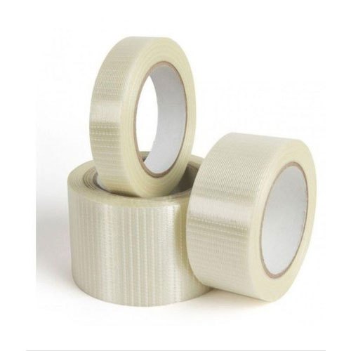 Silgo PVC Cross Filament Tape, for Packaging, Color : Transparent