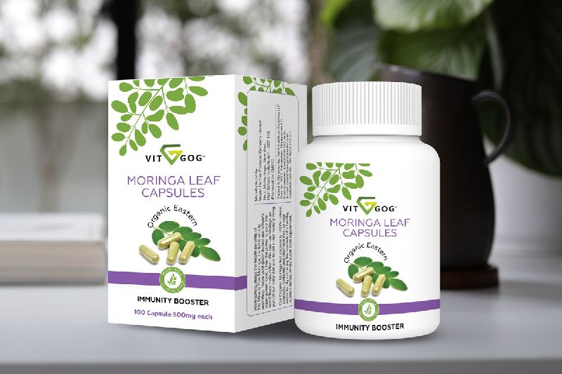 Vitgog Moringa Leaf Capsules, for Immunity Booster, Packaging Type : Plastic Bottle