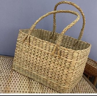 Kauna Grass Rectangle Basket, for Agriculture, Garden, Feature : Easy To Carry, Matte Finish, Re-usability