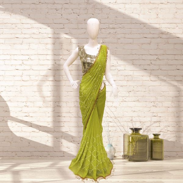 Designer sarees, for Dry Cleaning, Shrink-Resistant, Saree Length : 6.3 Meter