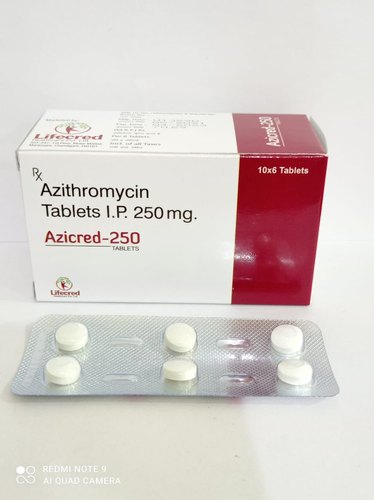 Azicred Azithromycin 250mg Tablets, Packaging Type : Blister