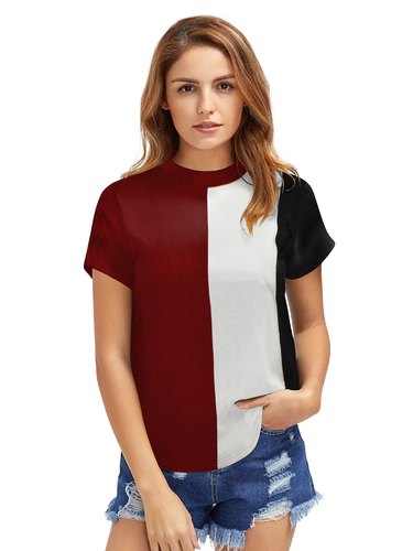 Printed Ladies Casual T-Shirt, Size : M, XL, XXL