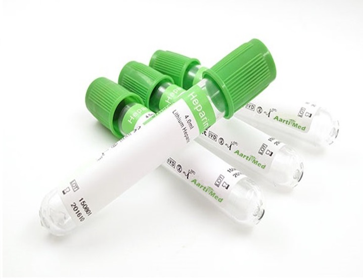 Lithium Heparin Blood Collection Tubes, Size : Standard