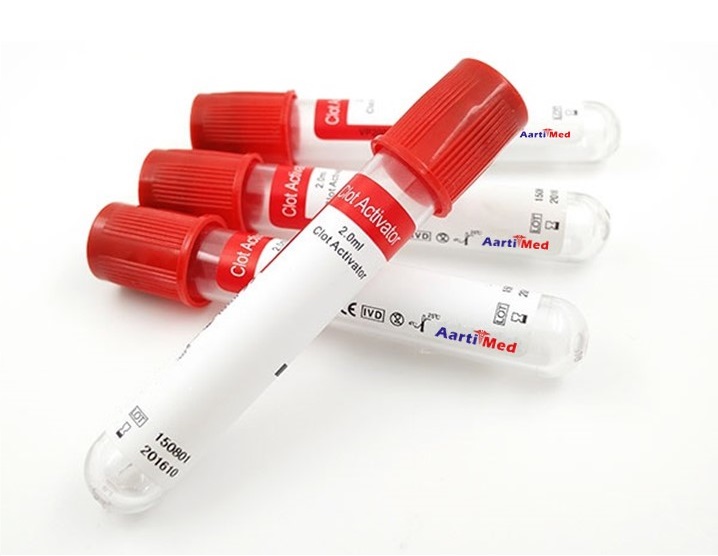 AartiMed Plastic Serum Blood Collection Tubes, Size : Standard