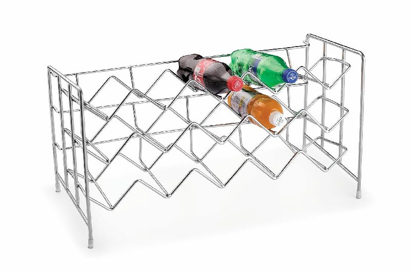 Homeship Stainless Steel Polished Bottle Rack, for Kitchen Use
