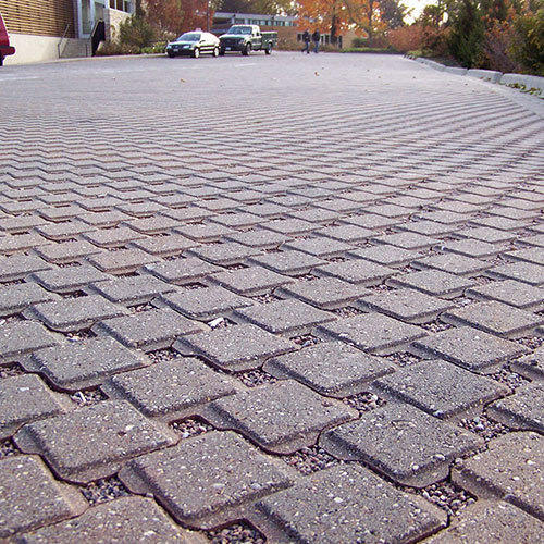 Square Concrete Permeable Paver, Color : Grey