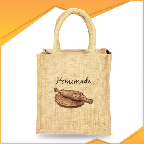 Printed jute shopping bag, Closure Type : Open