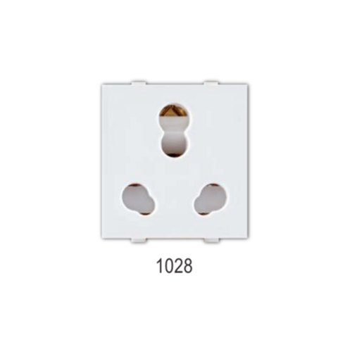 Viroco Polycarbonate Twin Socket With Shutter, Voltage : 220 V