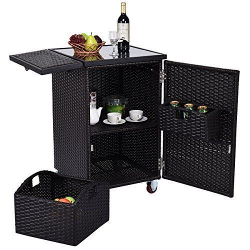 Rectangular Storage Wicker Trolley