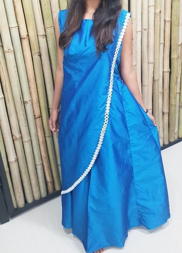 Viheri Silk Evening Gown, Style : Western