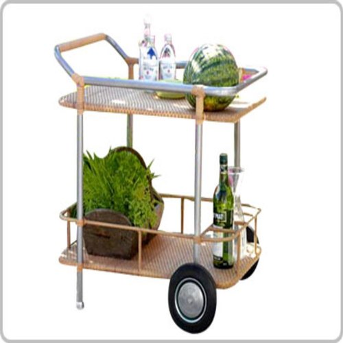 Stainless Steel Service Trolley, Color : Silver, Pink