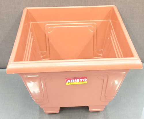 ARISTO Plastic Square Planter, Color : Brown