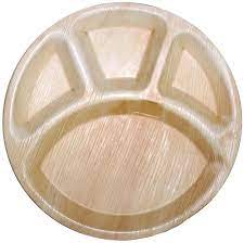 Round Compartment Areca Leaf Plates, for Serving Food, Size : 12inch, 4inch, 6inch, 8inch.10inch