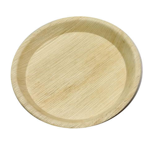 Round Disposable Areca Leaf Plates, for Serving Food, Pattern : Plain