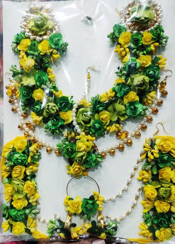 Paper Flower Necklace Set, Occasion : Haldi Ceremony