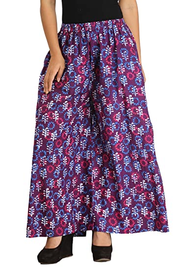 Printed cotton palazzo, Size : FREE SIZE