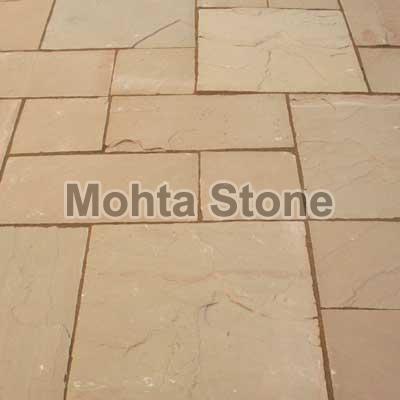 Bush Hammered Dholpur Beige Sandstone, for Flooring, Kitchen Countertops, Staircases, Steps, Treads, Vanity Tops