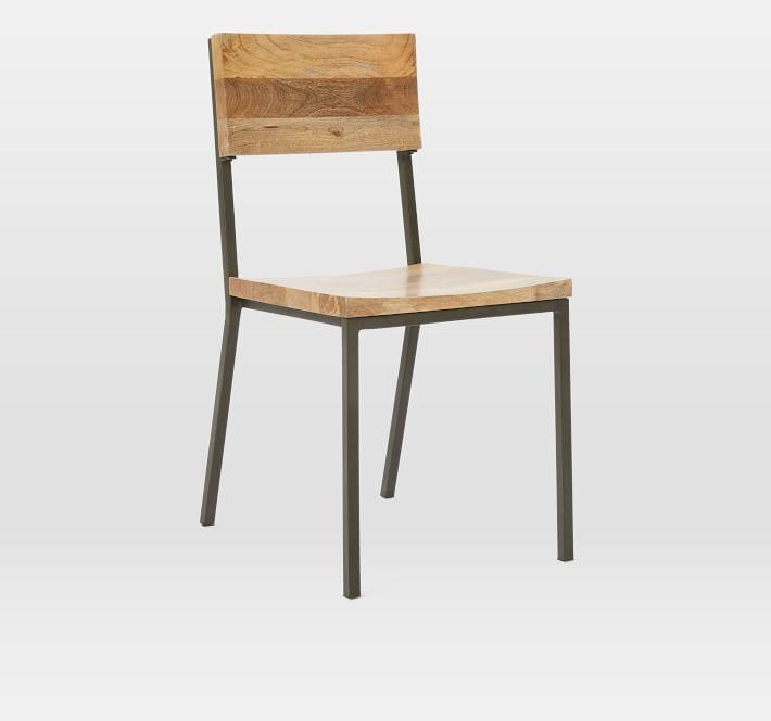 Metal And Solid Wood Dining Chair Set