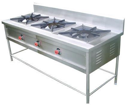 THREE BURNER COOKING RANGE.