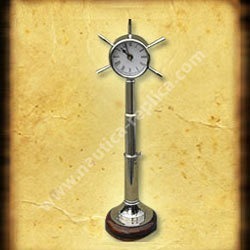 Brass / Wood Stand Wheel Clock