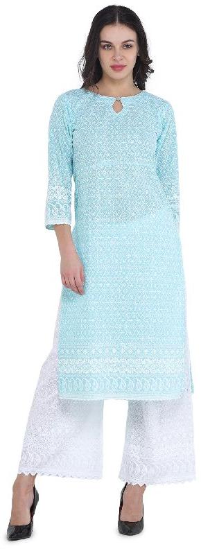 3/4th Ladies Kurta and Palazzo Set, Size : M, XL, XXL, Feature : Easily  Washable, Embroidered at Rs 499 / Piece in Delhi