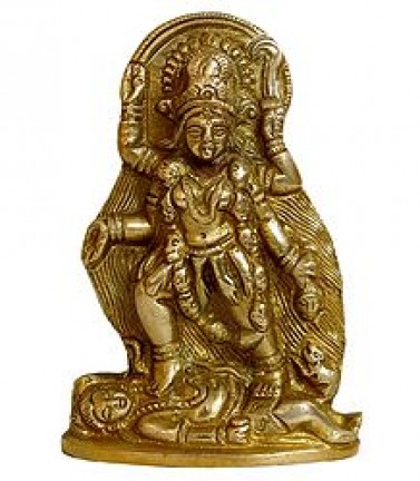 Printed Gold Plated Brass Kali Maa Statue, Color : Golden