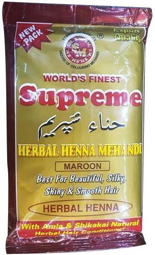 Supreme Herbal Maroon Henna Mehandi, Packaging Size : 150 Gm
