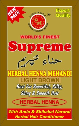 Supreme Light Brown Henna Mehandi, Packaging Type : Packet