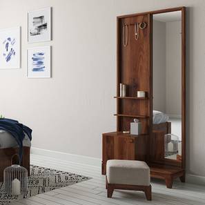  Solid Wood Dressing Table With Pouffe