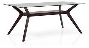  Solid Wood Glass Top Dining Table
