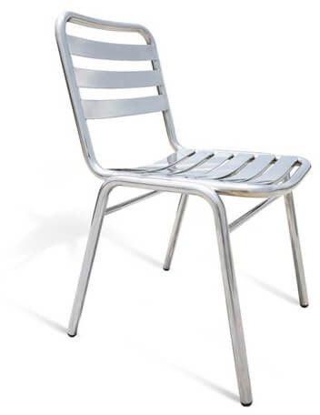 Blue Stone Stainless Steel Chair, Color : Silver