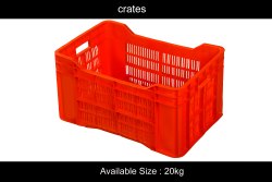 Rectangular plastic crates, Capacity : 20 Kg