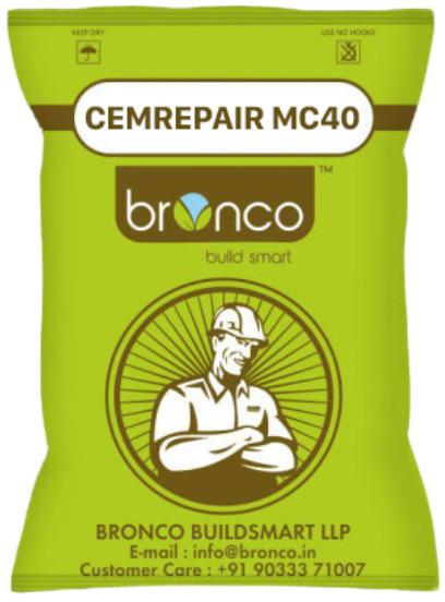 Bronco Cemrepair MC40 Repair Mortar, Packaging Size : 25 Kg