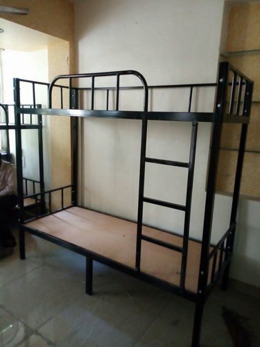 Metal Hostel Bunk Bed, Color : Black