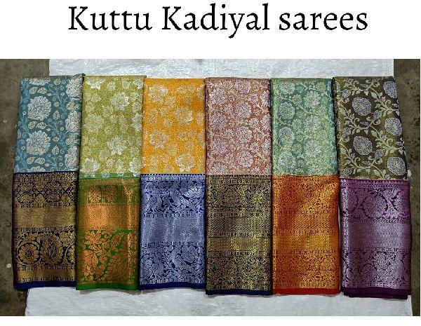 Kuttu Kadiyal Sarees, for Easy Wash, Dry Cleaning, Saree Length : 6.3 m (with blouse piece)