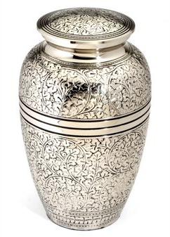 Polished Engraved Metal Engraving Cremation Urn, Style : Amtique