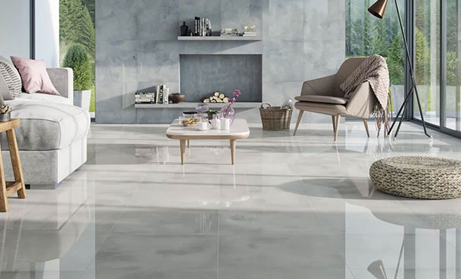 Square Polished Ceramic High Glossy Floor Tiles, for Construction, Size : Standard