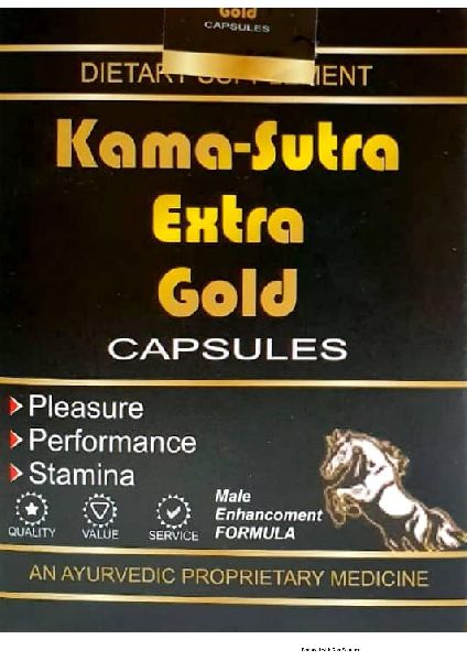 Kamasutra Extra Gold Capsules, Packaging Size : 10X10 Pack, 30x10 Pack