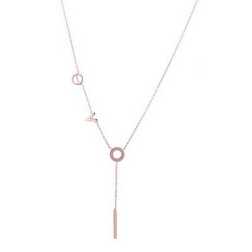 Freesiaos Steel Rose- Gold Love Pendant, Style : Earring