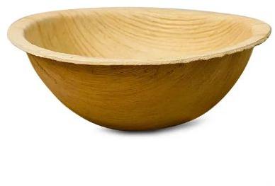 4.5 Inch Round Areca Leaf Bowl, Color : Brown