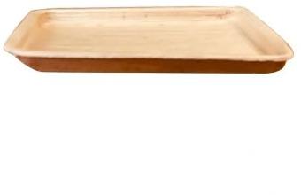 Rectangular Areca Leaf Tray, for Serving Food, Color : Brown