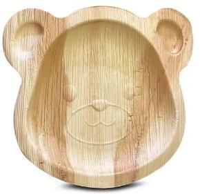 Teddy Bear Shaped Areca Leaf Plates, for Serving Food, Feature : Biodegradable, Disposable, Eco Friendly