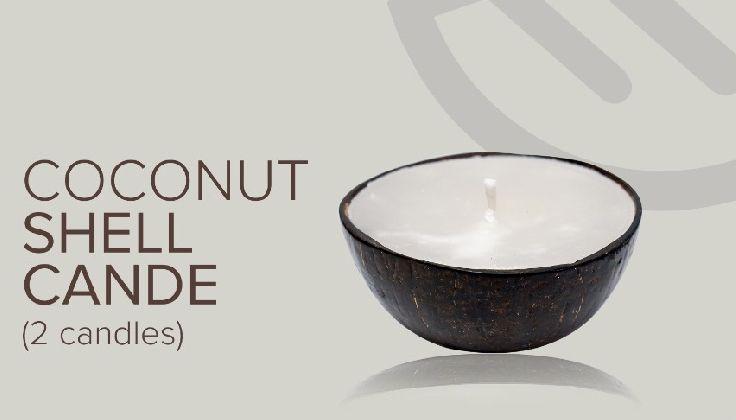 CocoTreats Round Polished Coconut Shell Candles, for Attractive Pattern, Technics : Handmade