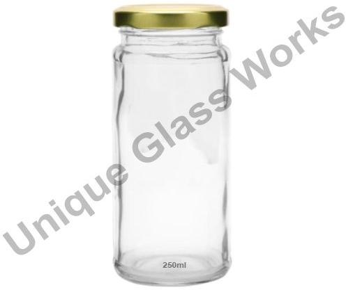 Round Bamboo Glass Jars, Color : Transparent