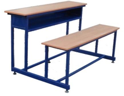 Powder Coated Wooden School Desk Bench, Size : 4 feet (W)