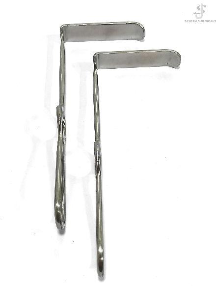 Polished Stainless Steel Large Langenbeck Retractor, for Hospital, Packaging Type : Plastic Packet