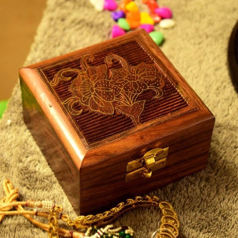 Rectangular Polished Wooden Jewellery Box, for Storing Jewelry, Size : 25x25x14, 5x5x3, 7x7x4, 9x9x5